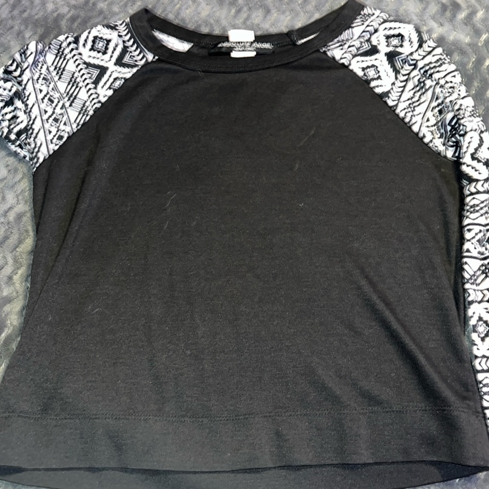 Black long sleeve with pattern on sleeves